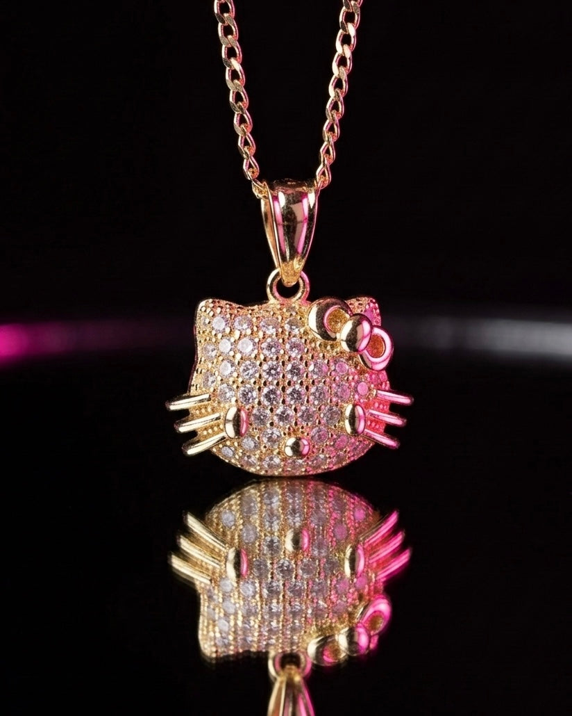 Diamond Kawaii Pendant Necklace