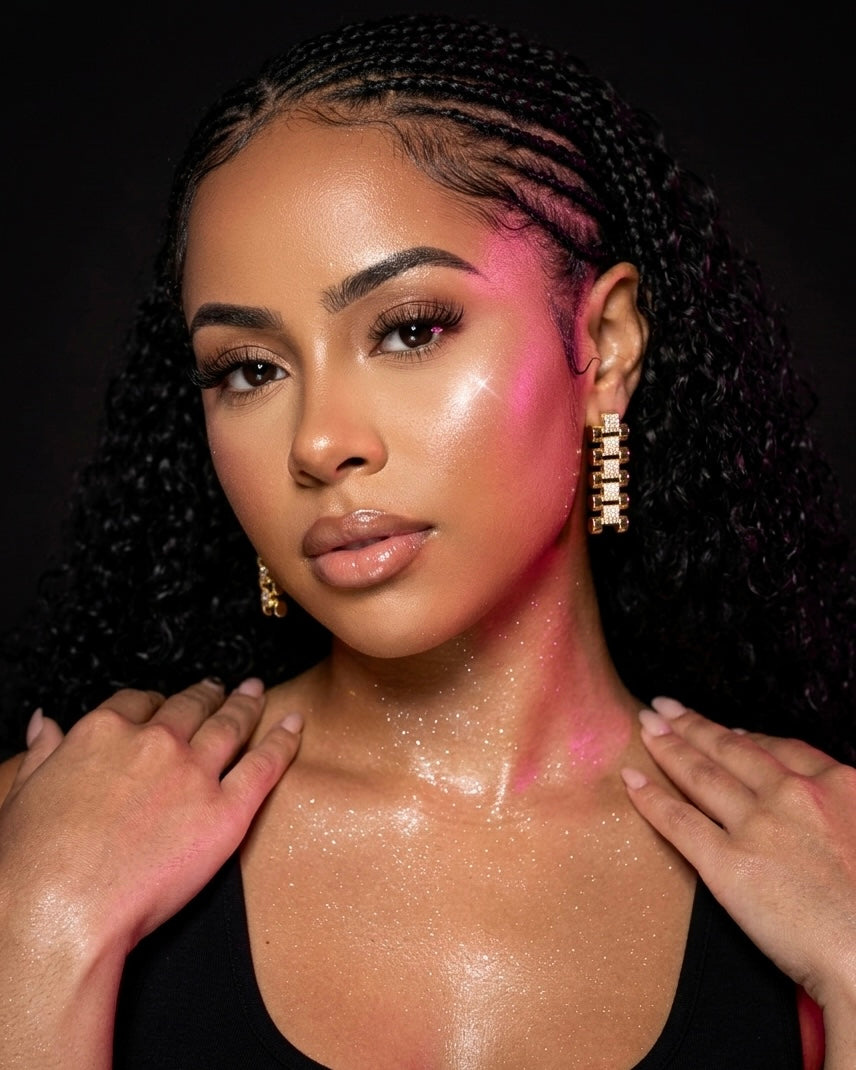 Diamond Link Drop Earrings